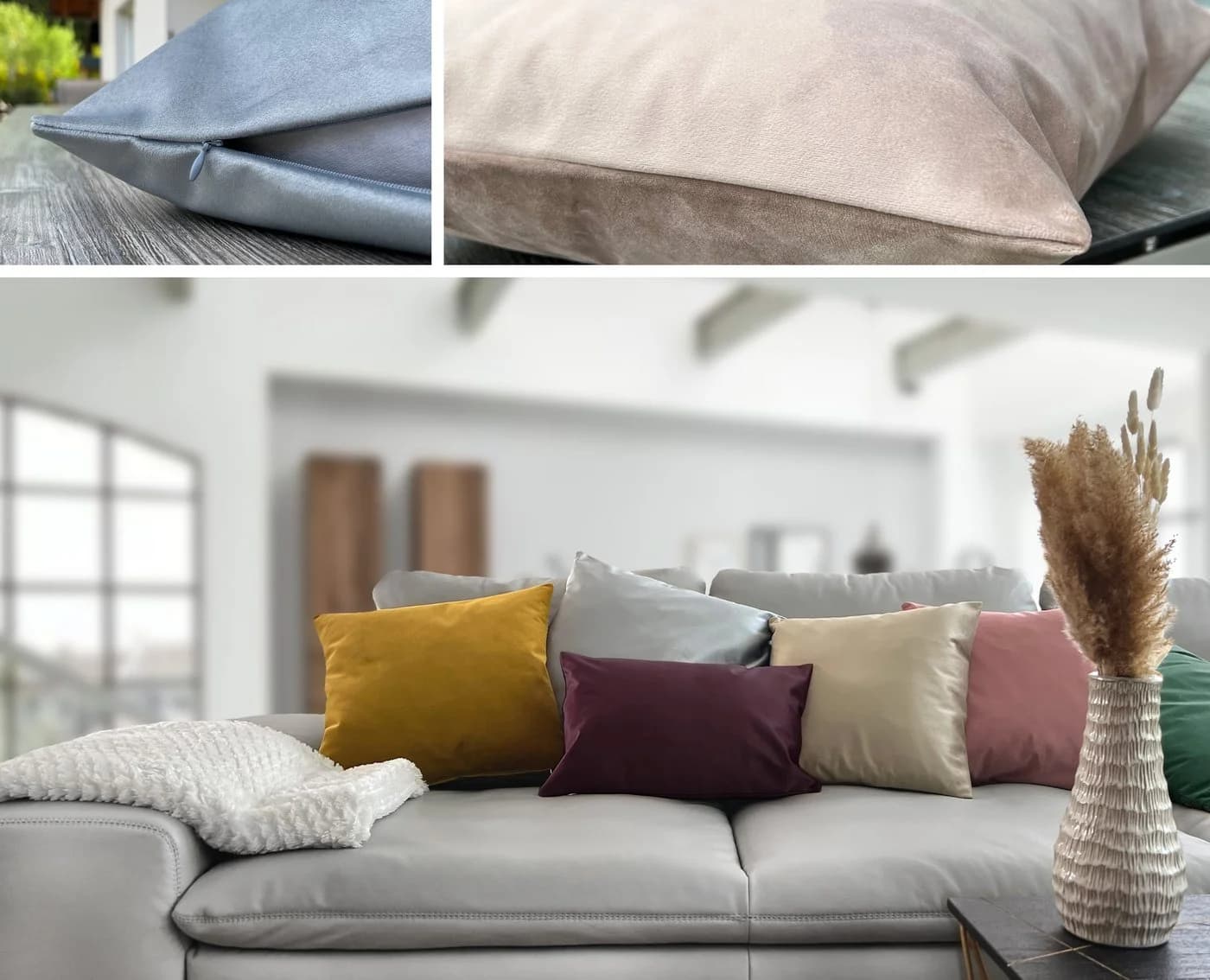 Beautex Kissenhüllen Samt 2er Set Braun Premium Kissenbezug - Bild 5