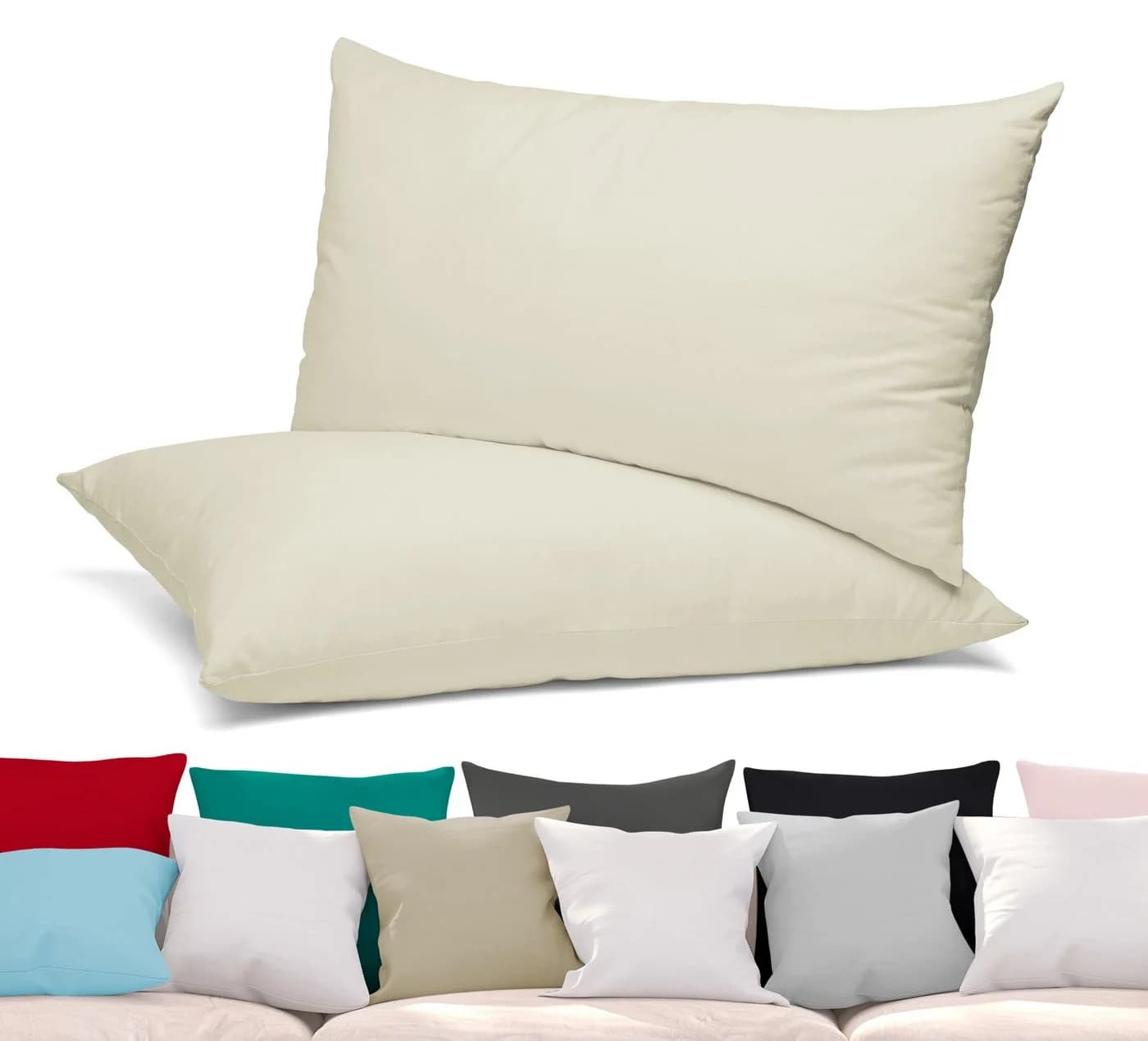 Beautex Kissenhüllen 2er Set Baumwolle Jersey 160g/m² - Bild 2