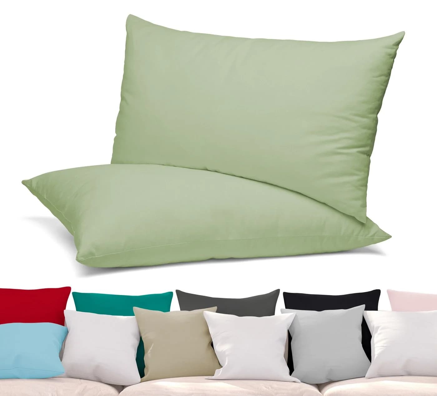 Beautex Kissenhüllen 2er Set Baumwolle Jersey 160g/m² - Bild 2
