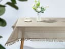 Beautex Gartentischdecke Weichschaum Beige mit Fransen Bild 1