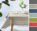 Beautex Gartentischdecke Weichschaum Beige mit Fransen Bild 2