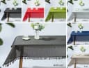 Beautex Gartentischdecke Weichschaum Beige mit Fransen Bild 5