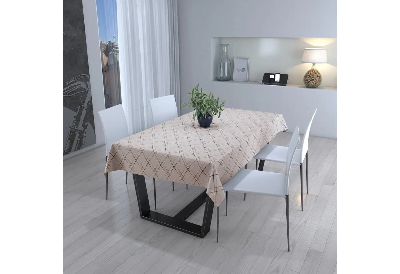 Beautex Wachstuchtischdecke Natur Abwischbar PVC