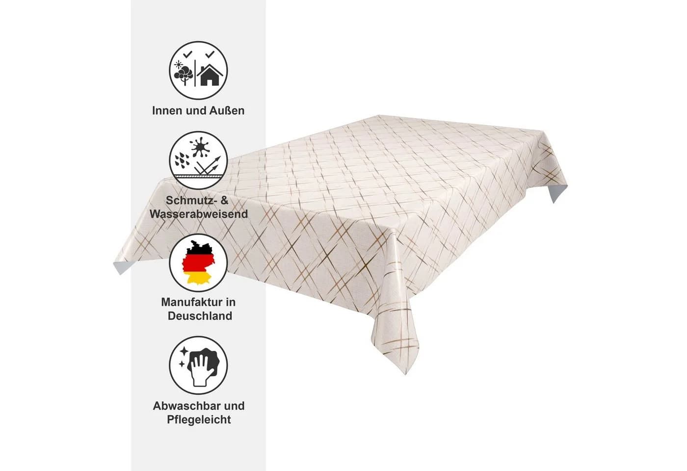 Beautex Wachstuchtischdecke Natur Abwischbar PVC - Bild 3