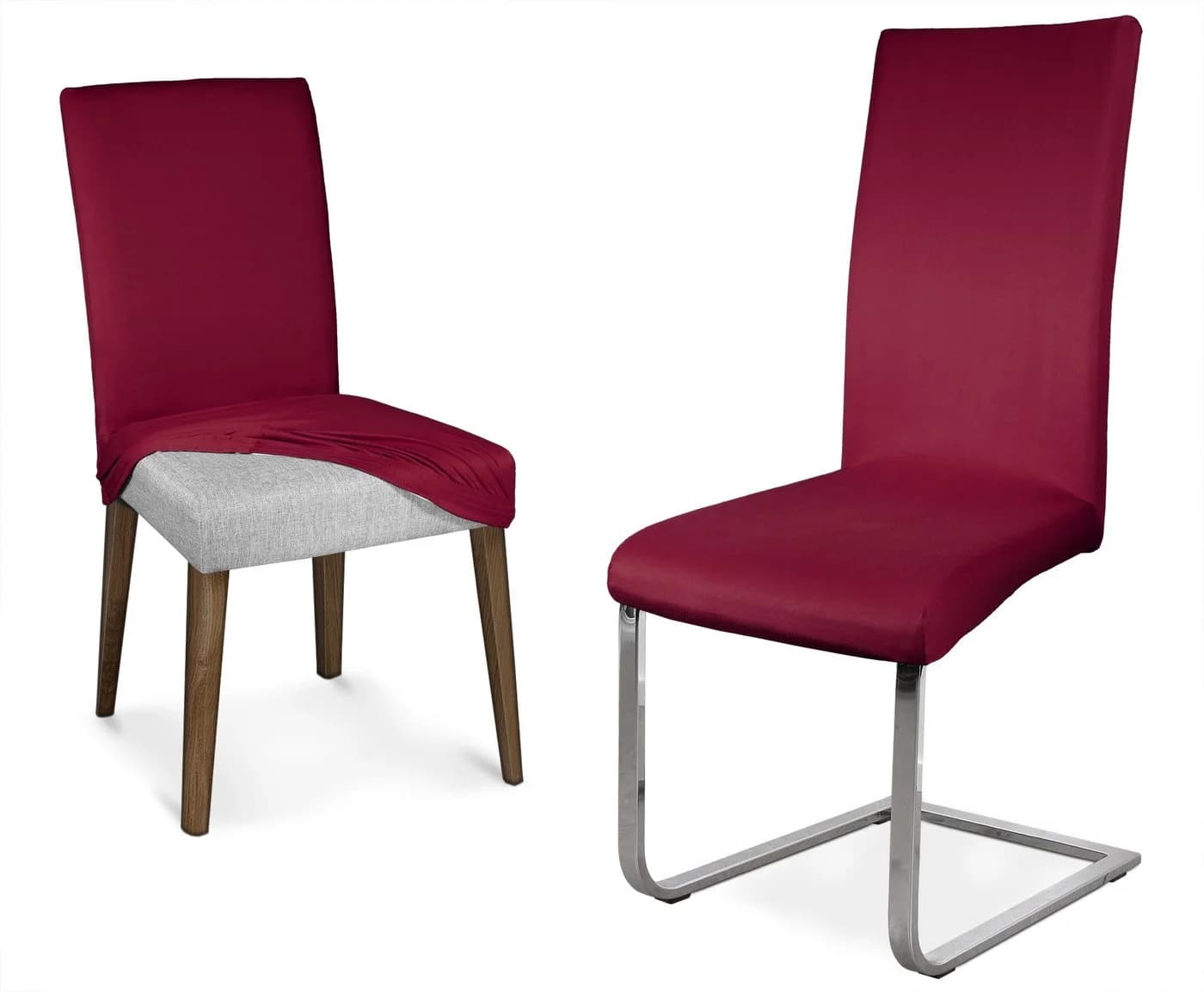 Beautex Stuhlhusse Mikrofaser Bordeaux Elastische Stretch Husse - Bild 2