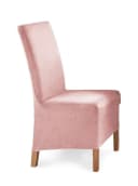 Beautex Stuhlhusse Eva Lang Rosa Samt Mikrofaser Stretch Bild 2
