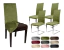 Beautex Stuhlhusse 4er Set LEA Samt Mikrofaser Grün Bild 2