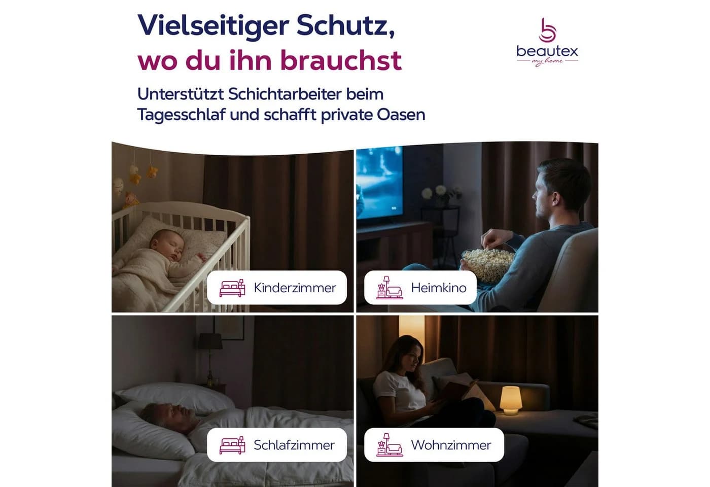 Beautex Verdunkelungsvorhang Ösen blickdicht Dunkelbraun - Bild 4