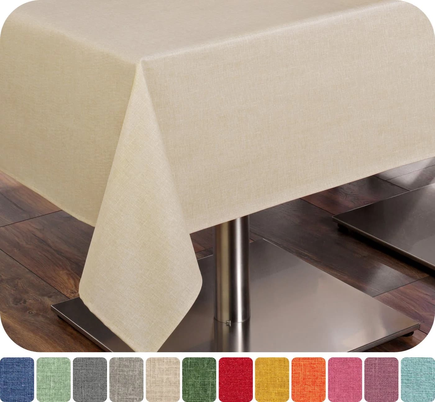 Beautex Tischdecke Tischläufer Leinen Struktur Beige Abwischbar - Bild 2