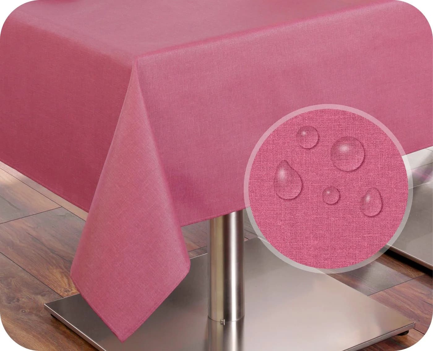Beautex Tischdecke Tischläufer Leinen Struktur Baumwolle Abwischbar Rosa