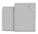 Beautex Spannbettlaken 2er Set Grau/Silber Jersey Baumwolle Bild 2