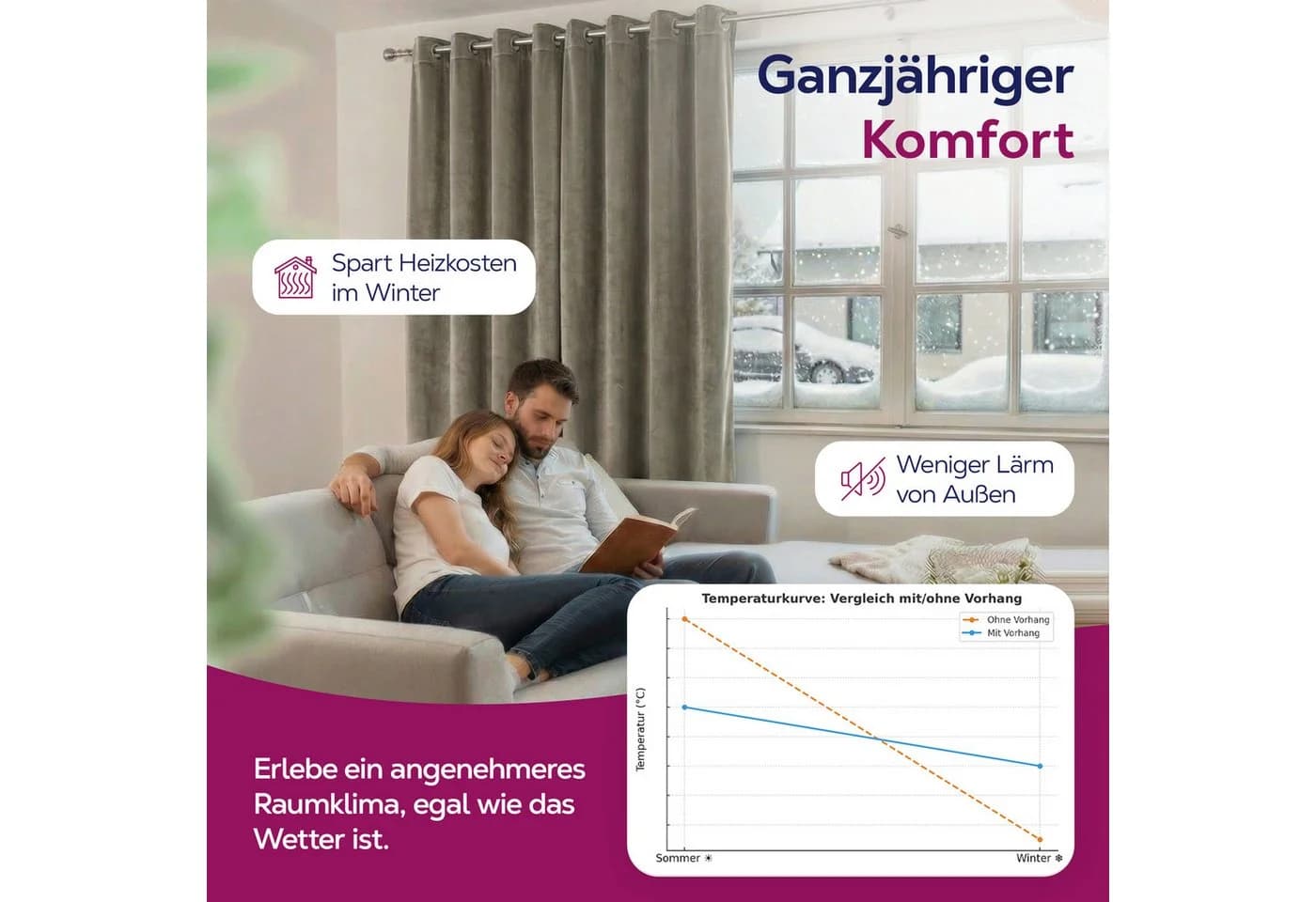 Beautex Samt Vorhang Taupe Ösen Abdunkelnd Blickdicht - Bild 5