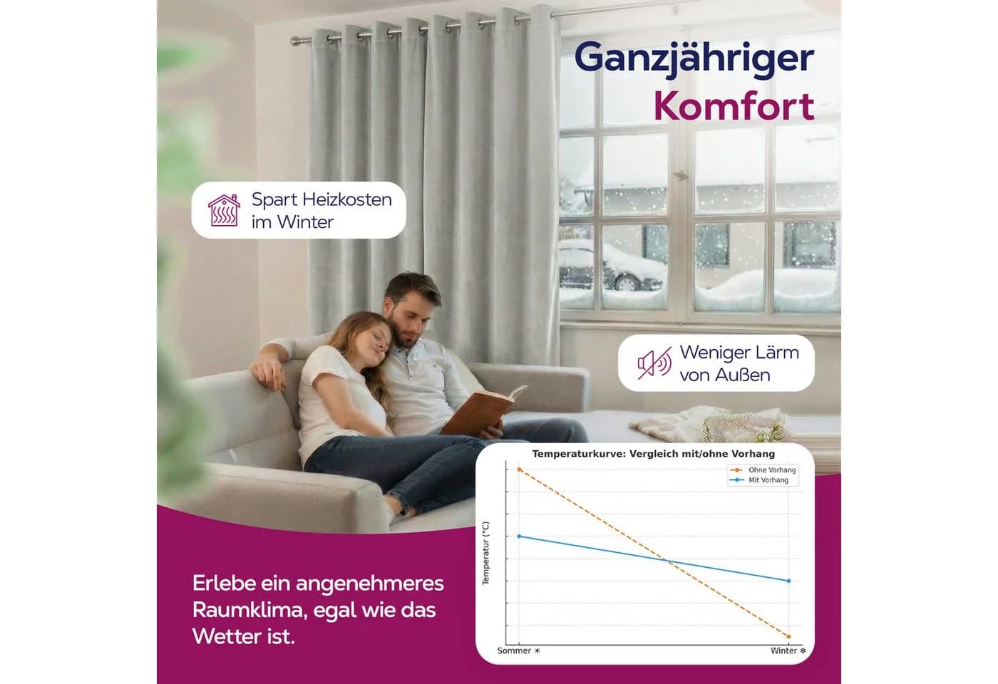 Beautex Samt Verdunkelungsvorhang Weiß Ösen Gardine blickdicht - Bild 5