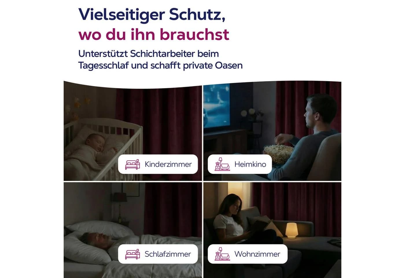 Beautex Verdunkelungsvorhang Samt Rot Kräuselband - Bild 4