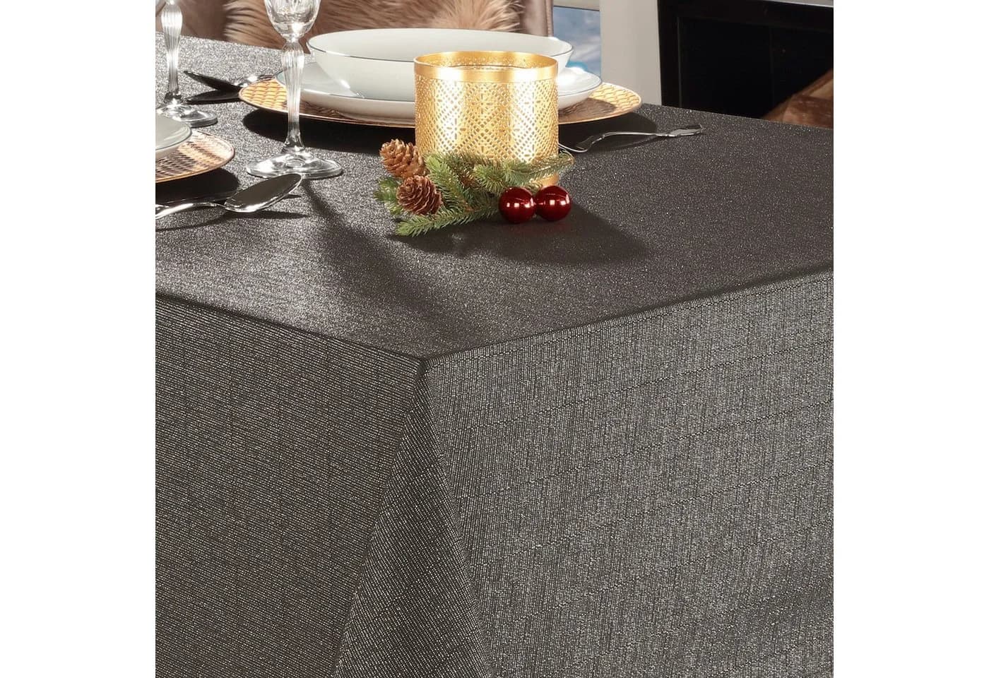Beautex Tischdecke Lurex Weihnachten Silber Gold Glänzend Weihnachtstisch - Bild 2
