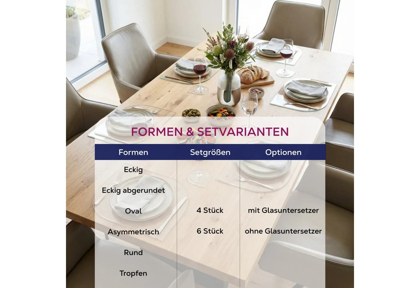 Beautex Tischsets Transparent 4er Set Mattiert PVC - Bild 4