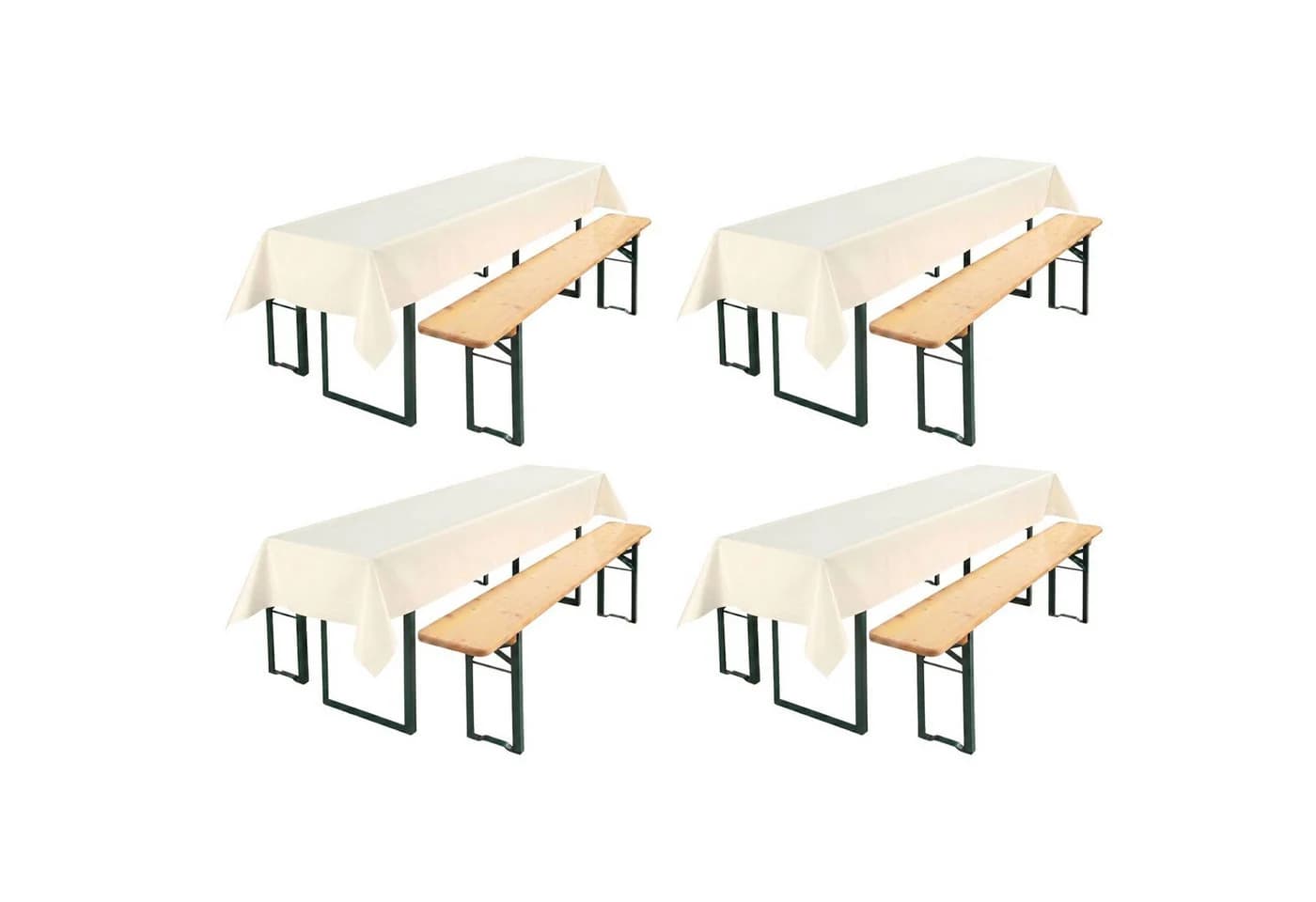 Beautex Partytischdecke Weiß 100x250cm wasserabweisend - Bild 2