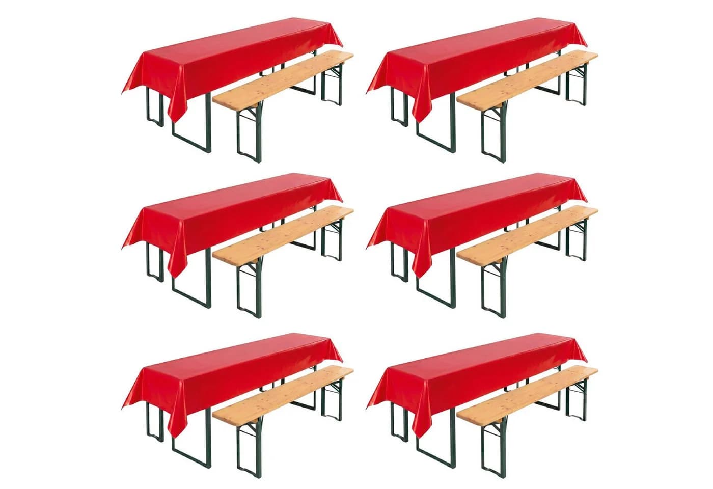 Beautex Partytischdecke Rot 100x250cm wasserabweisend - Bild 2