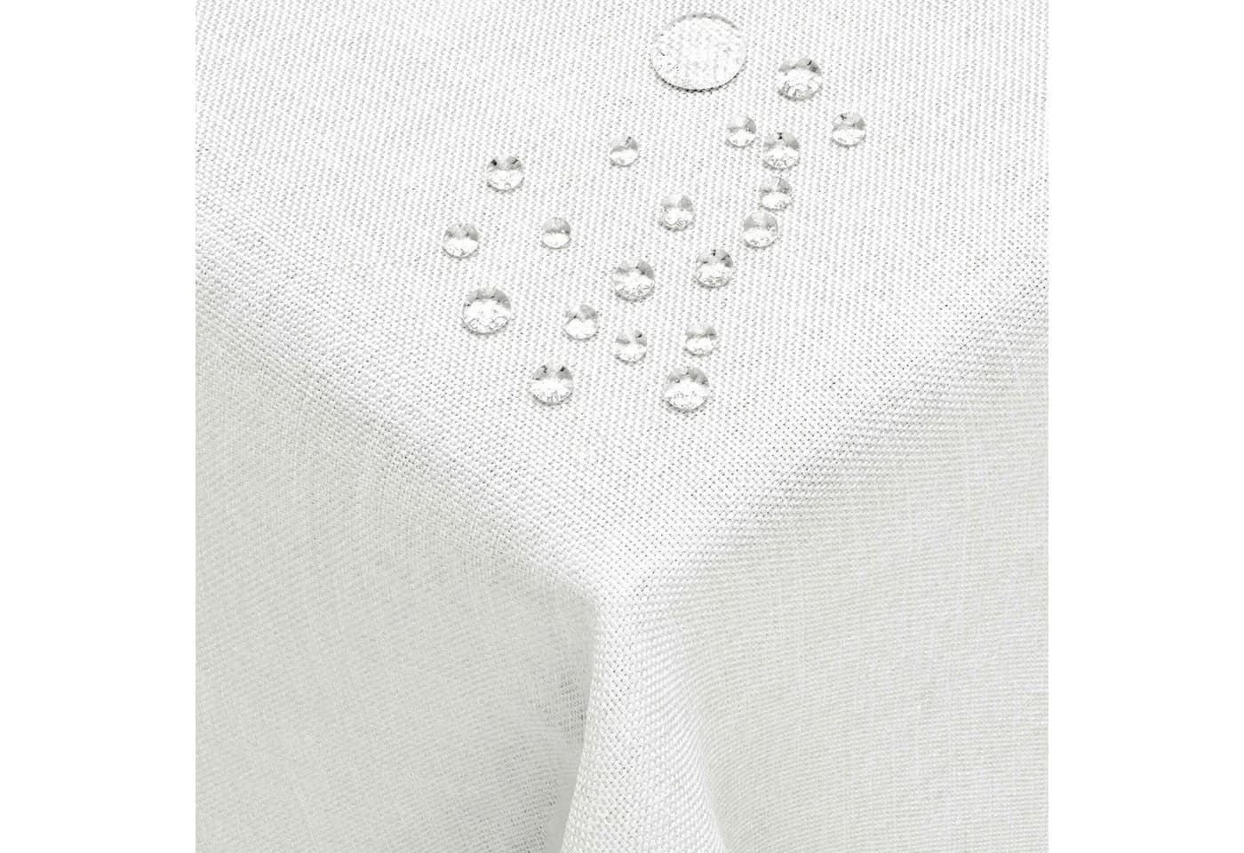 DecoHomeTextil Tischdecke Leinen Optik Weiss Abwaschbar Wasserabweisend - Bild 2
