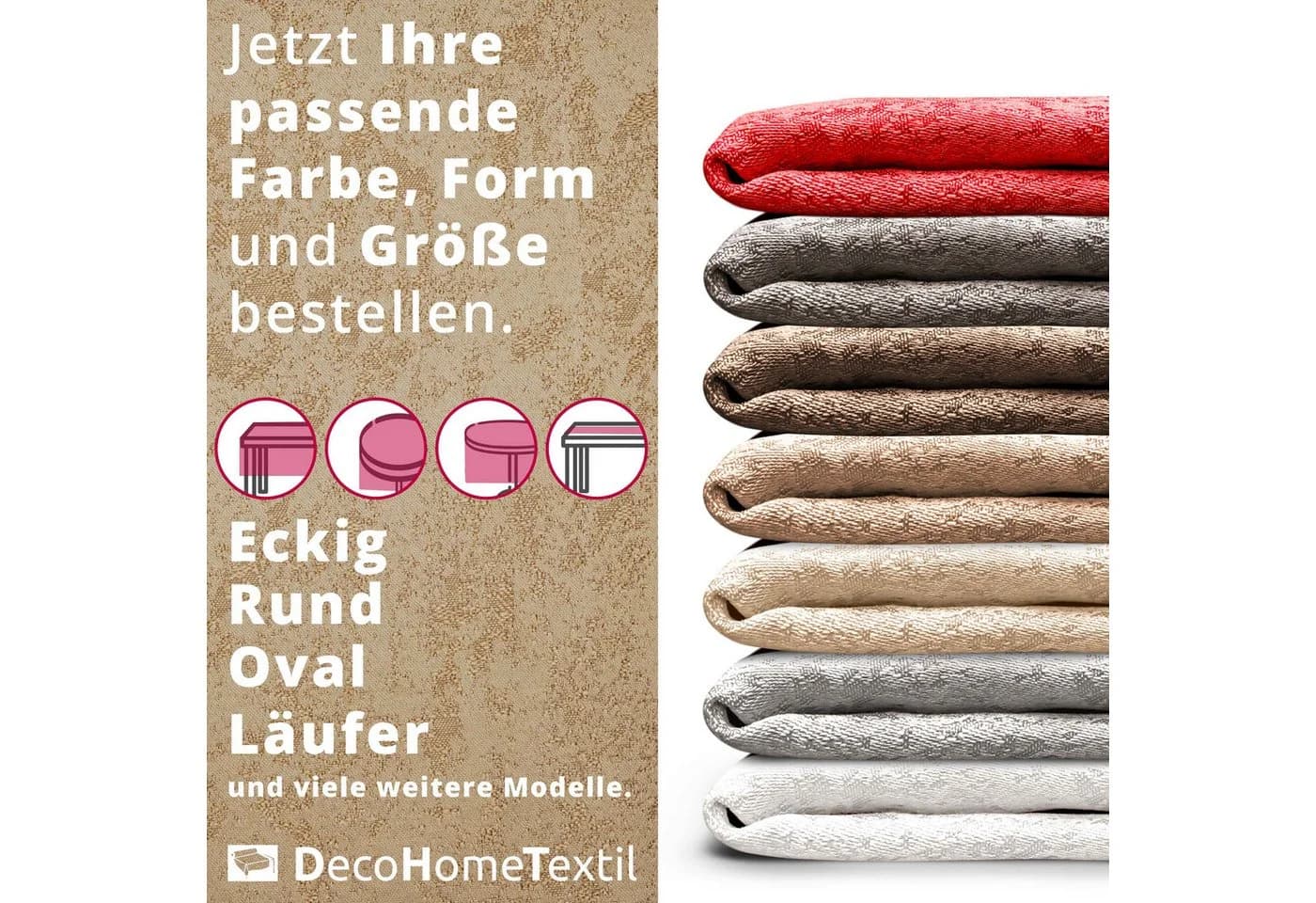 DecoHomeTextil Tischdecke Jacquard GRANIT Meliert Grau Lotus Effekt - Bild 3