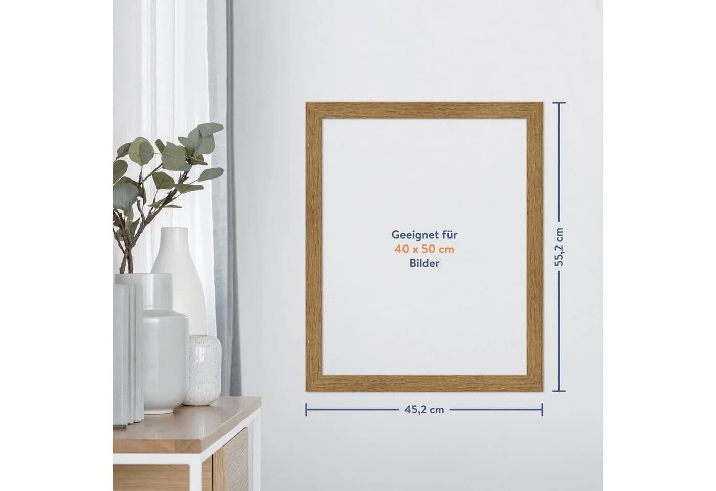 WANDStyle Bilderrahmen H750 Eiche-Optik Massivholz Landhaus Stil Braun