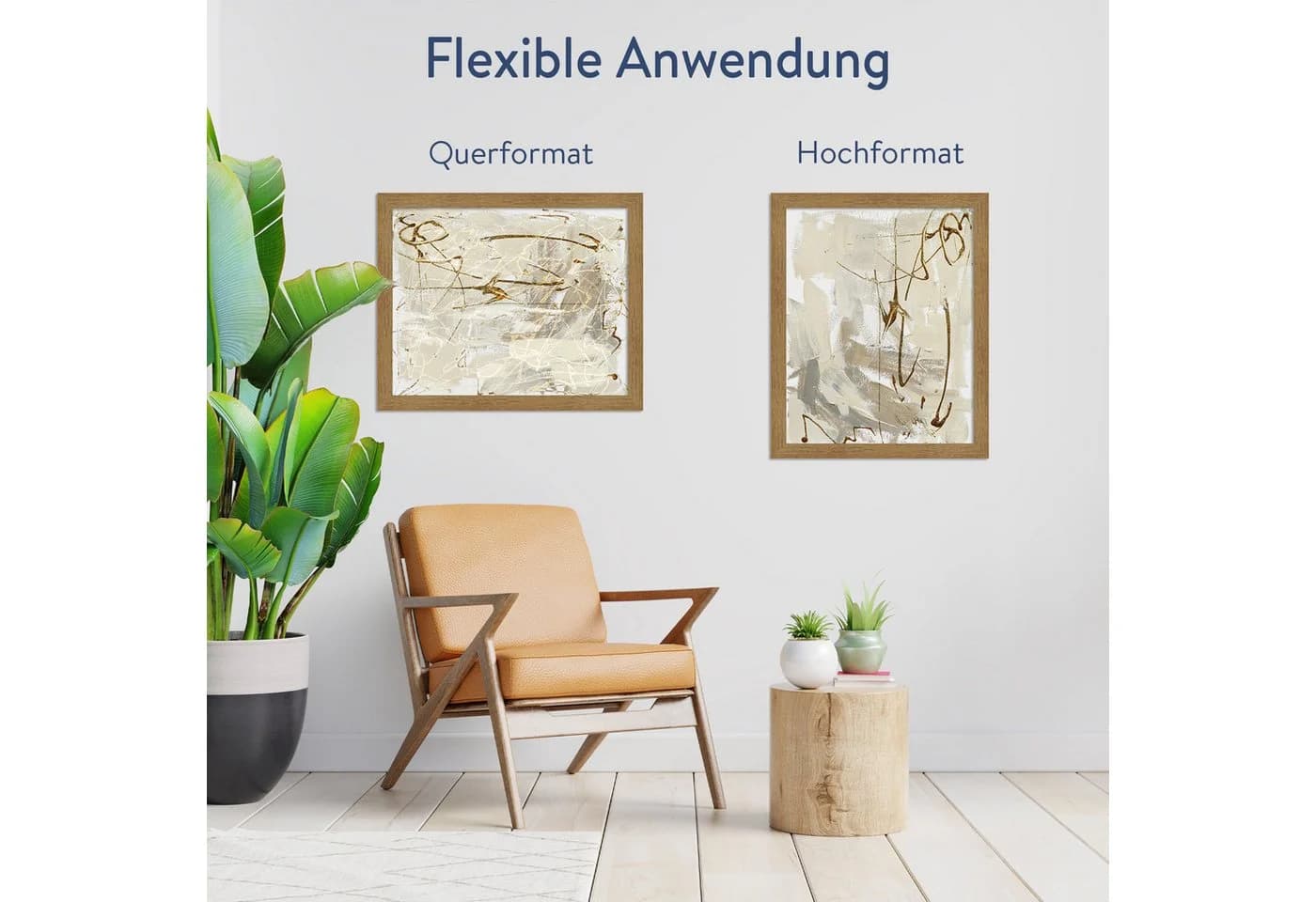 WANDStyle Bilderrahmen H750 Eiche-Optik Massivholz Landhaus Stil Braun - Bild 4