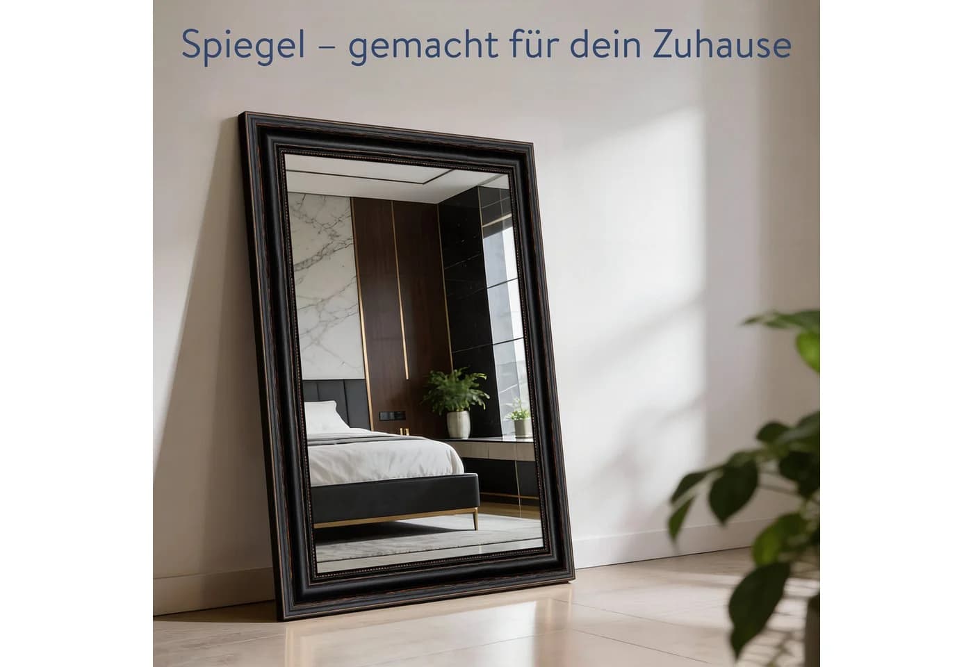 WANDStyle Wandspiegel H550 Schwarz Massivholz Antik Stil - Bild 3