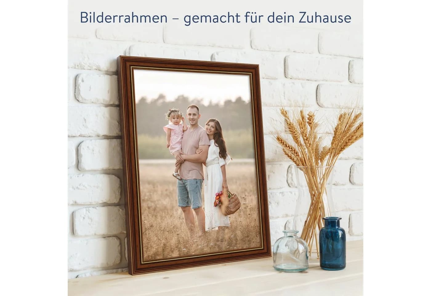 WANDStyle Bilderrahmen H182 Braun Massivholz Antik Stil A4 - Bild 3