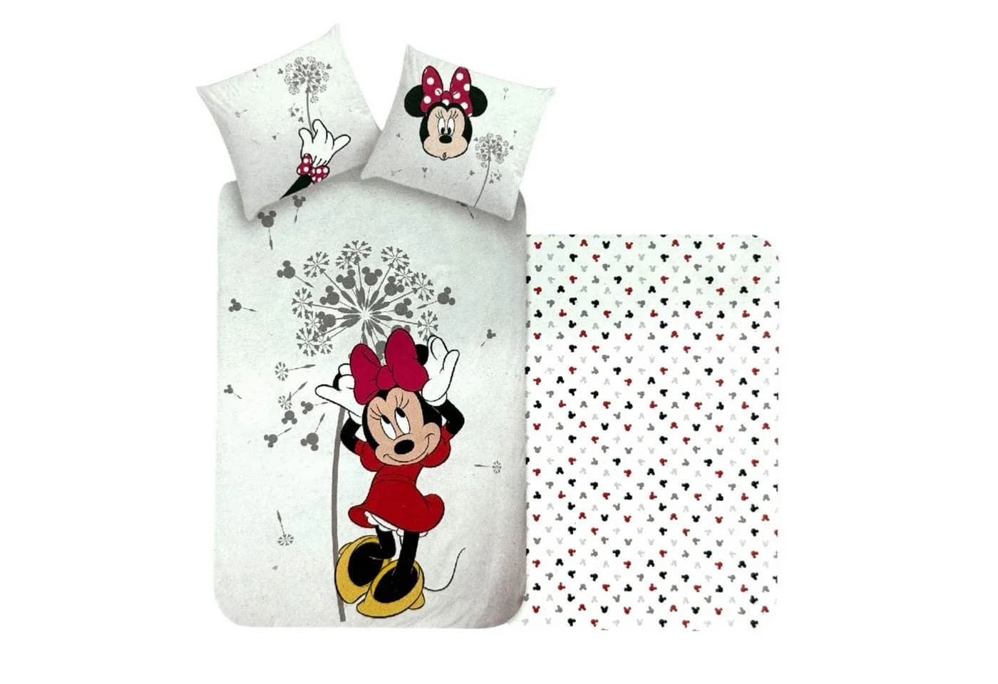 Disney Minnie Mouse Bettwäsche Set Weiß/Grau Meliert Renforcé