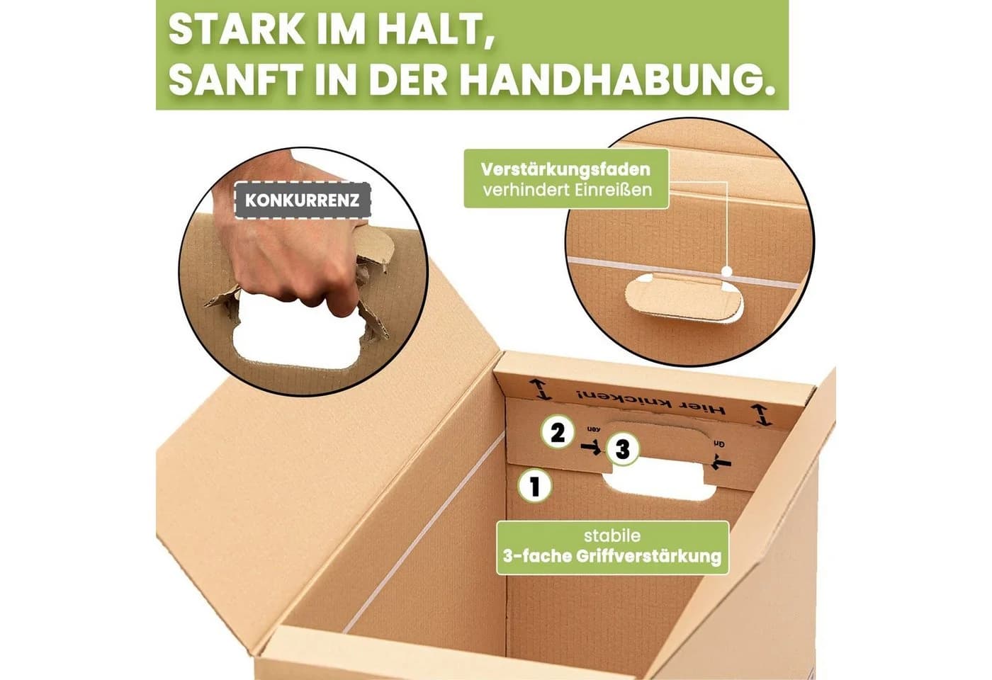 KK Verpackungen Umzugskarton 2-wellig Braun 63x29x32 cm 50er Set - Bild 4