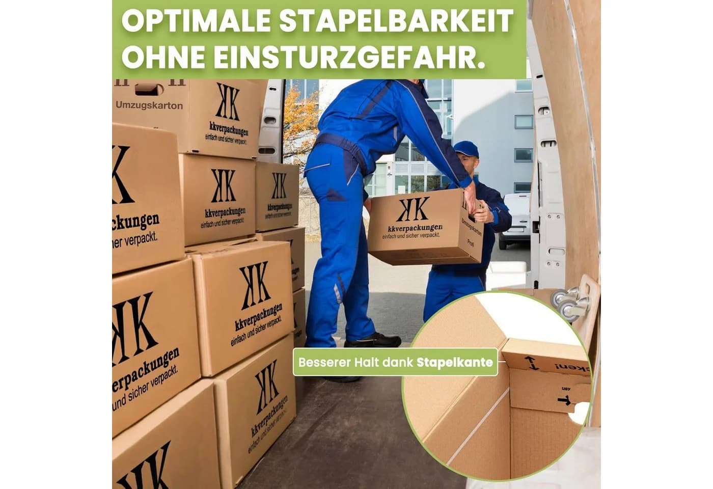 KK Verpackungen Umzugskarton 2-wellig Braun 63x29x32 cm 50er Set - Bild 5