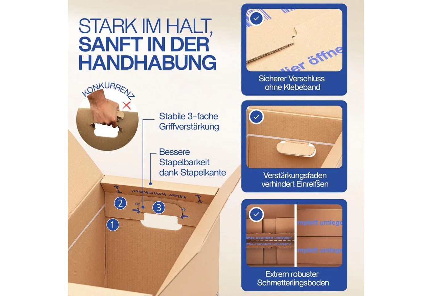 KK Verpackungen Movebox Umzugskarton 25er Set Braun 2-wellig - Bild 4