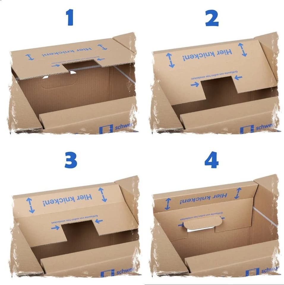 KK Verpackungen Aufbewahrungsbox 10er Set Profi Bücherkarton Umzugskiste Braun - Bild 5
