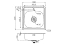 Midori Edelstahlspüle Quadratisch 48x48 cm Einbauspüle Bild 3