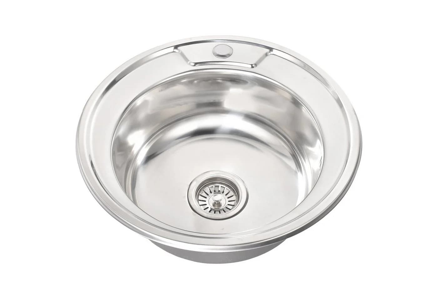 Midori Edelstahlspüle Rund 49 cm Ø Einbauspüle Küchenspüle