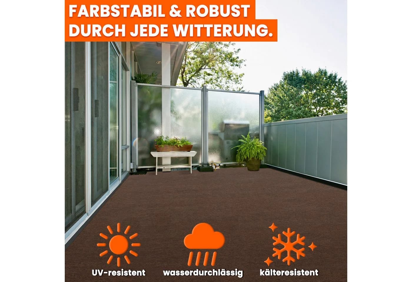 Midori Rasenteppich Braun Drainage-Noppen Outdoor - Bild 3