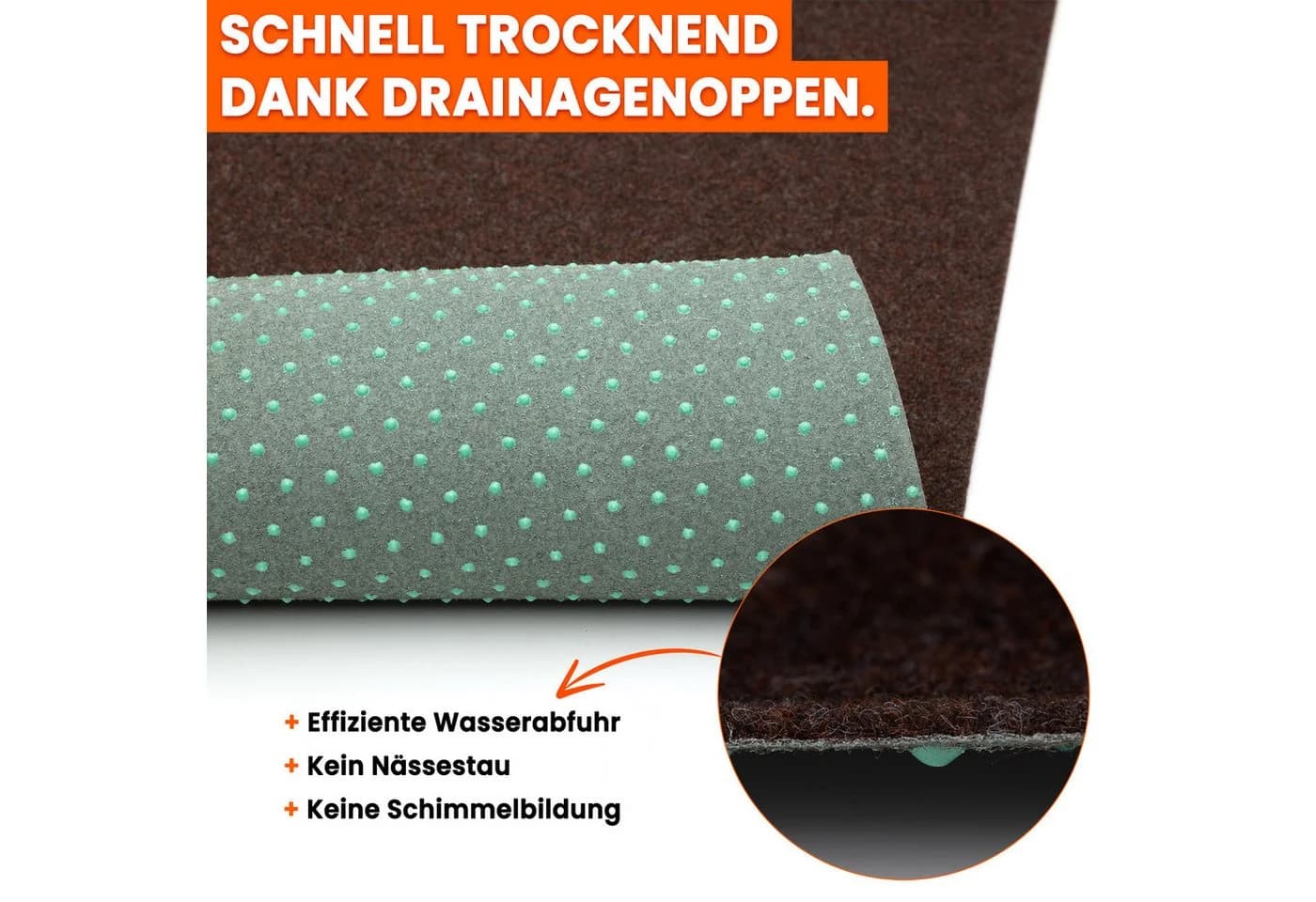 Midori Rasenteppich Braun Drainage-Noppen Outdoor - Bild 4