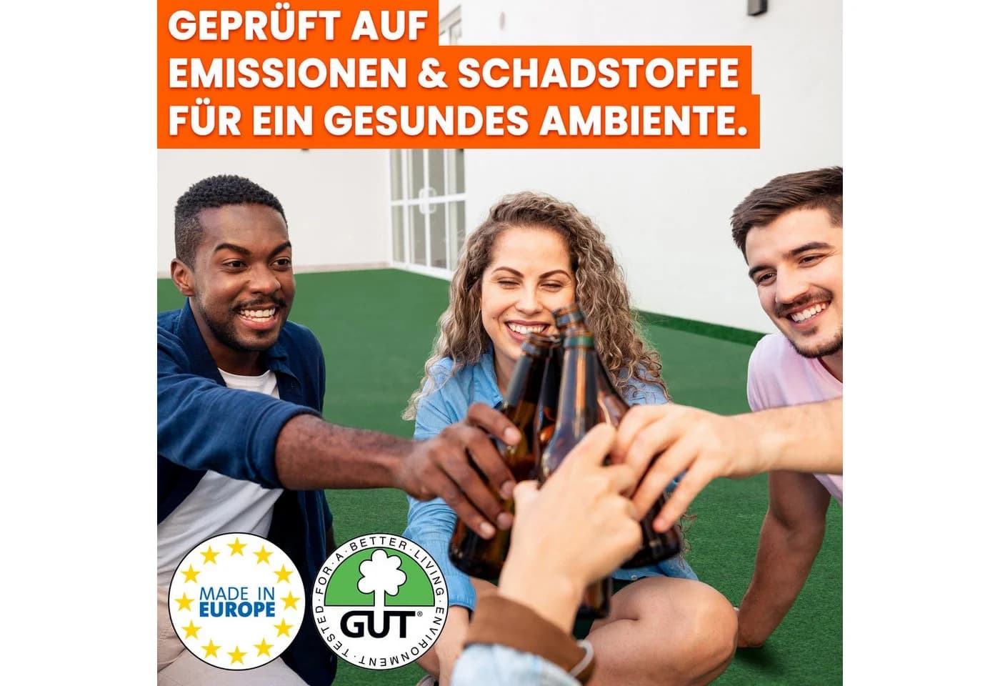 Midori Rasenteppich Braun Drainage-Noppen Outdoor - Bild 5