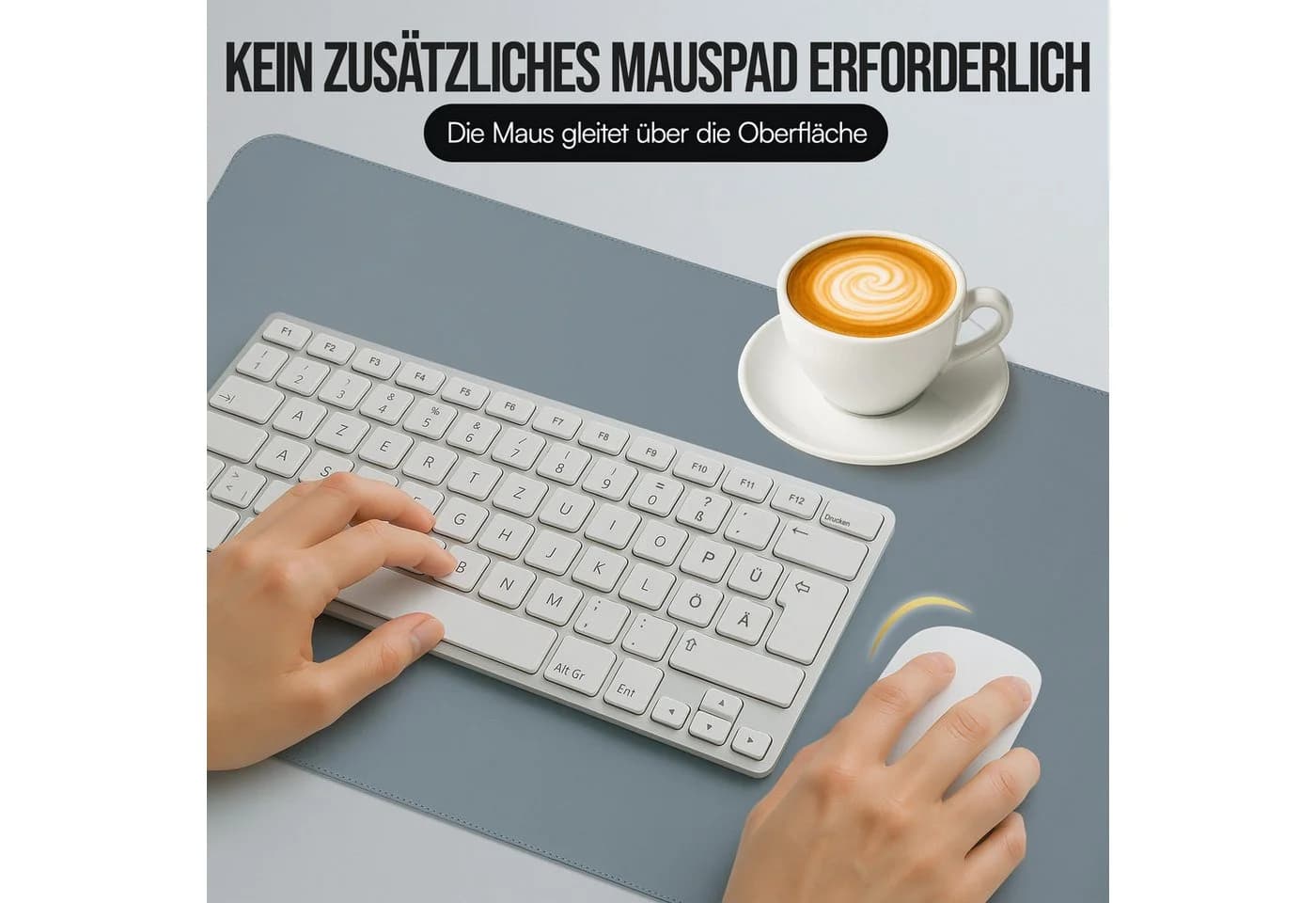 Midori Schreibtischunterlage Dunkelgrau Kunstleder rutschfest - Bild 3