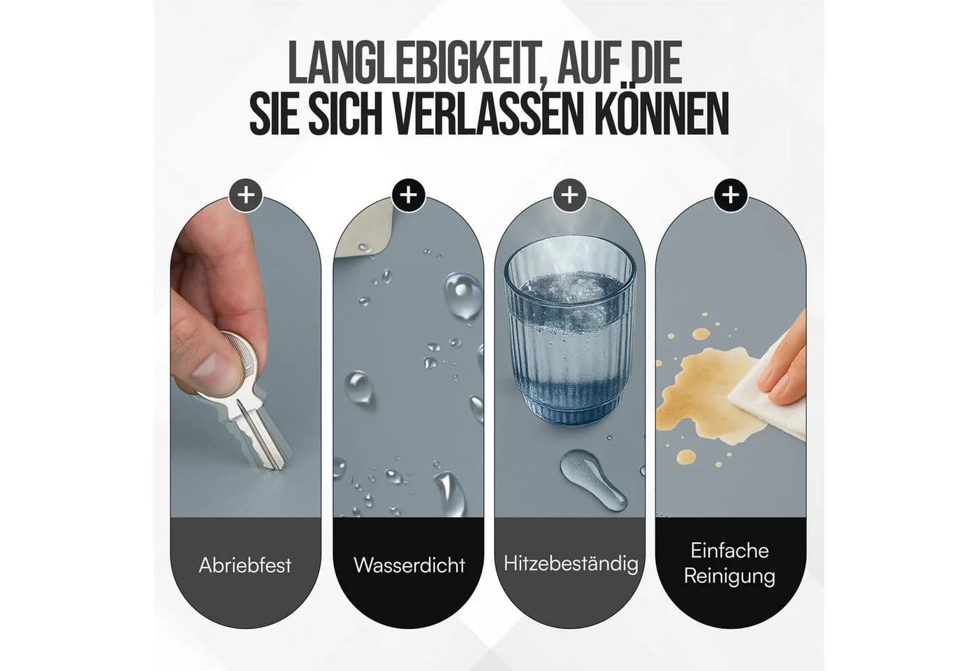 Midori Schreibtischunterlage Dunkelgrau Kunstleder rutschfest - Bild 4