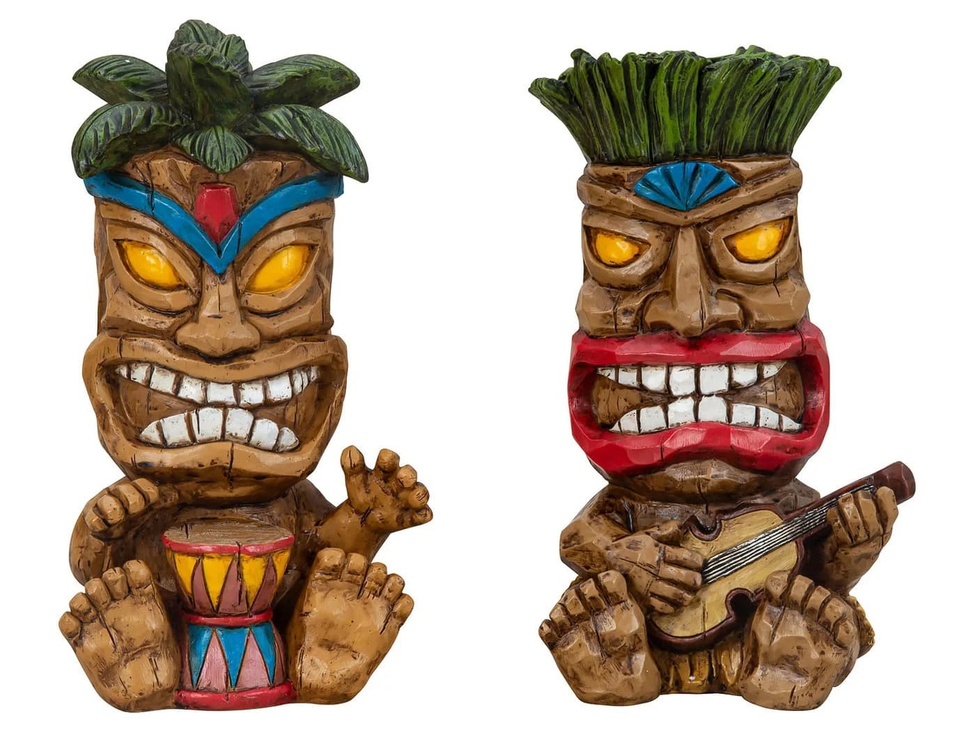 Mel-O-Design Hawaii Tiki Figuren 2er Set Bunt Polyresin
