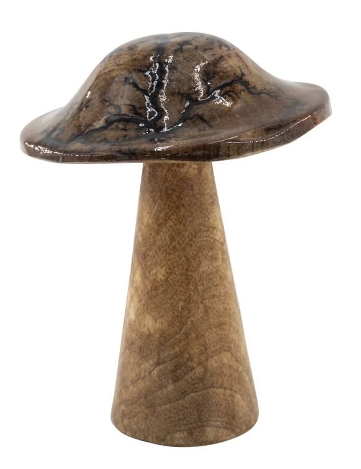 Mel-O-Design Holzpilz Deko Pilz aus Holz groß mit glasiertem Hut - Bild 2