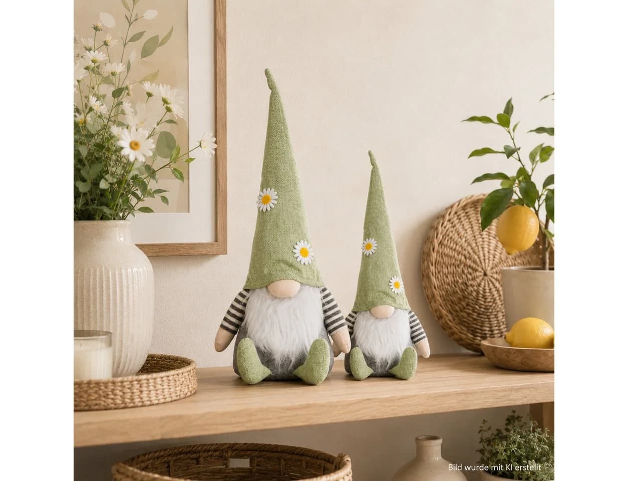 Mel-O-Design Wichtel Frühling Sommer Zwerg Gnom mit Blumenmütze - Bild 3