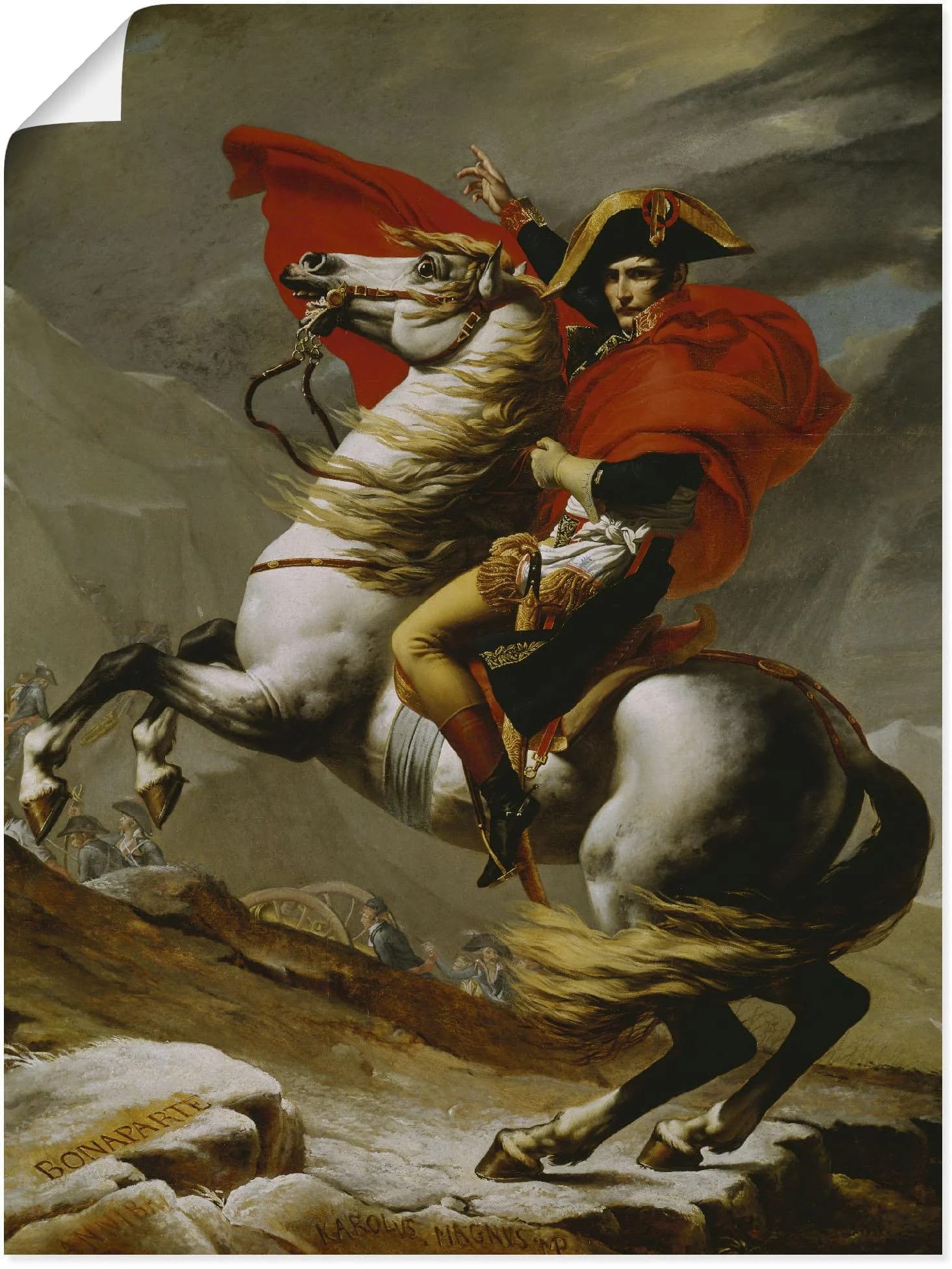 Wandbild ARTland Napoleon bei der Überquerung der Alpen Braun