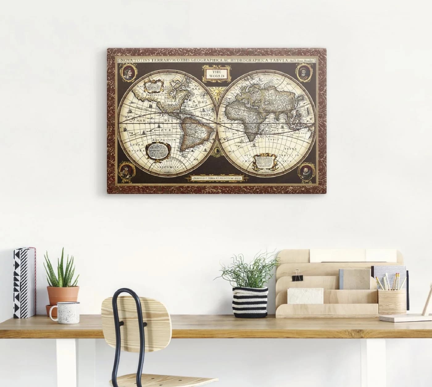 Artland Wandbild Weltkarte Landkarten Leinwandbild Poster