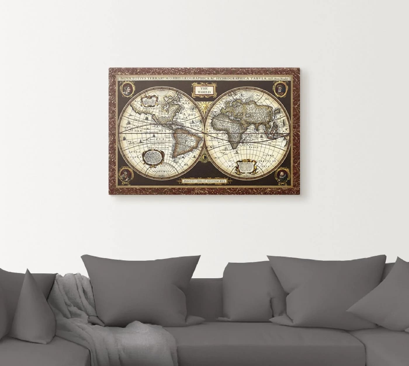 Artland Wandbild Weltkarte Landkarten Leinwandbild Poster - Bild 3