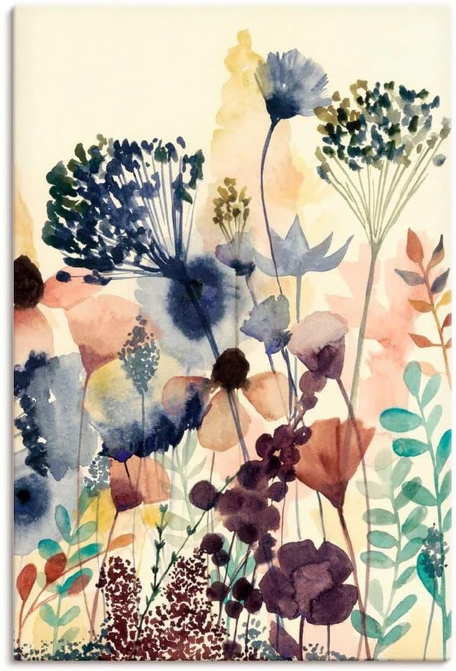 Artland Leinwandbild Sonnengetrocknete Blüten II Blumenwiese auf Holzrahmen gespannt - Bild 2