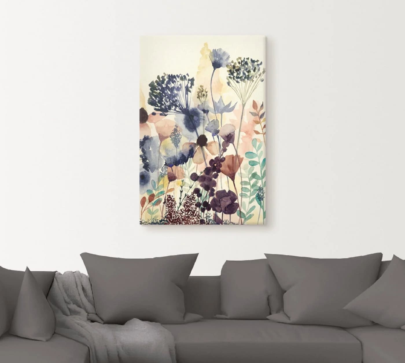 Artland Leinwandbild Sonnengetrocknete Blüten II Blumenwiese auf Holzrahmen gespannt - Bild 3