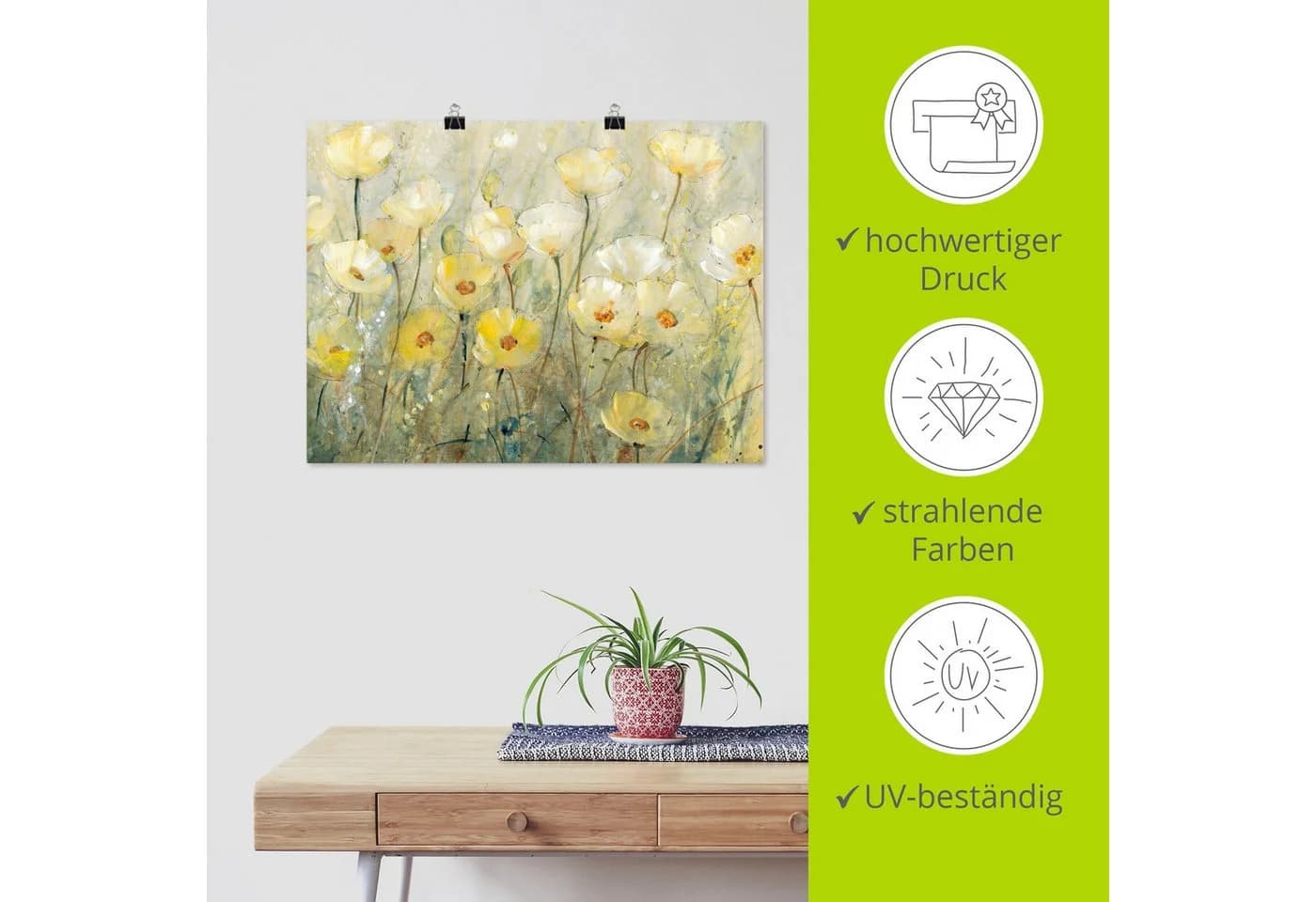 Artland Wandbild Sommer in voller Blüte II Blumenwiese Leinwandbild Poster - Bild 5