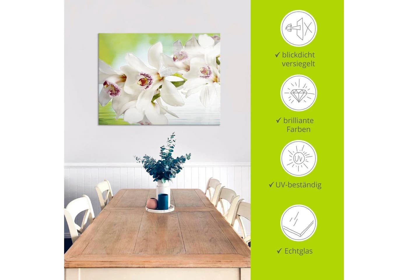 Artland Glasbild Weiße Orchidee Blumen - Bild 3